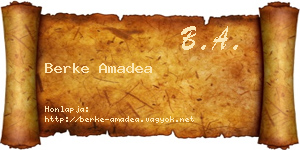 Berke Amadea névjegykártya